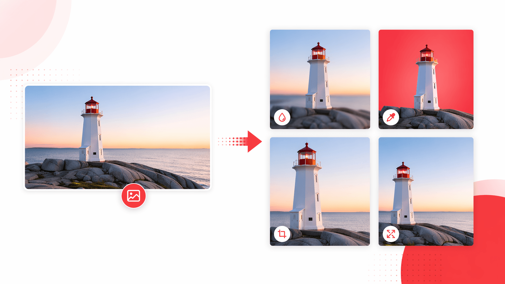 Square Image Generator showing blur, color, crop, and stretch square image modes